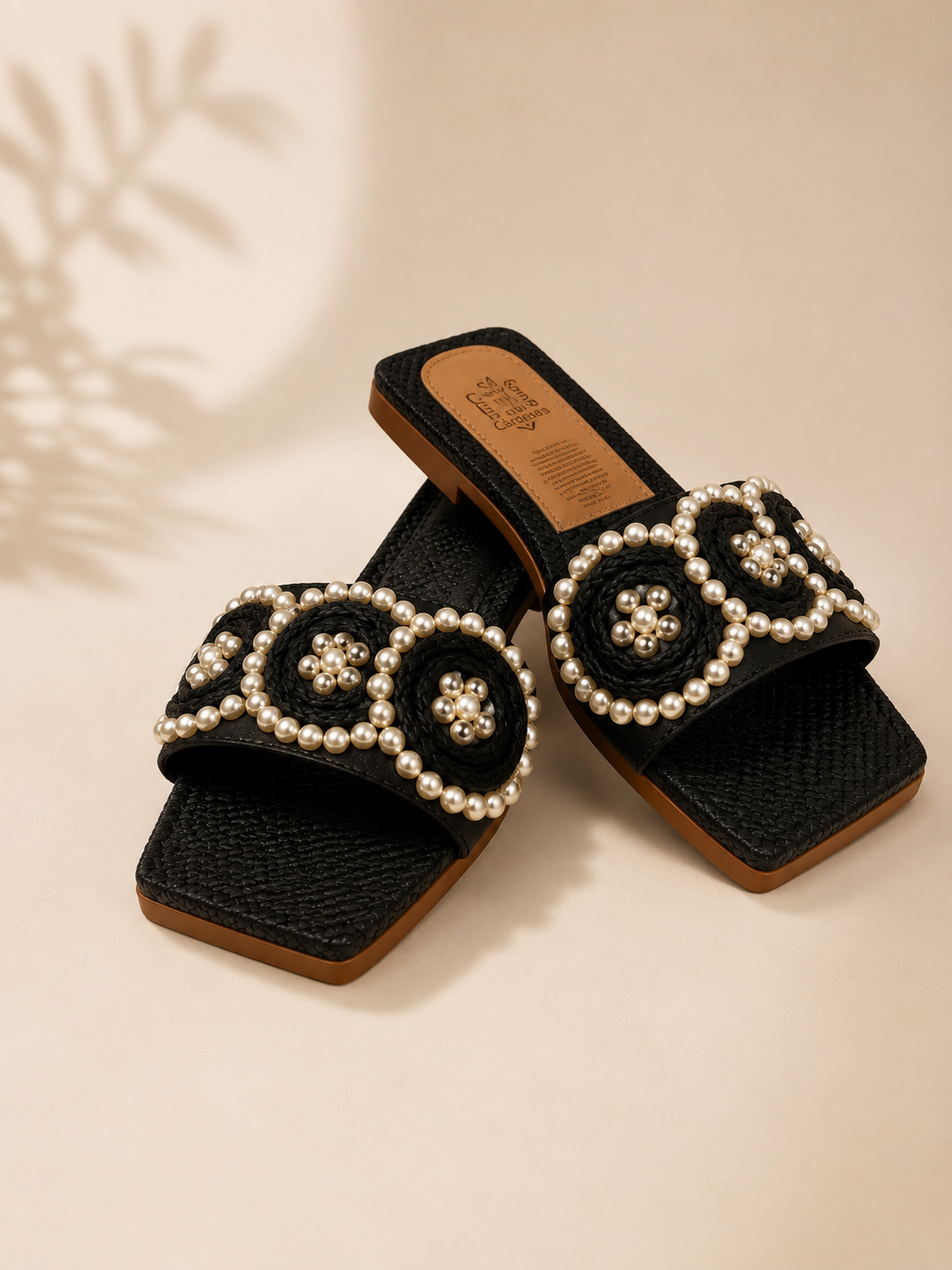 Sandalia Plana María José en Yute con Perlas | Comodidad y Elegancia para Mujer🌸(●'◡'●)